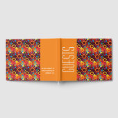 おもしろいパーソナライズされた聖なる書物、 経典オレンジサークル ゲストブック (全面)