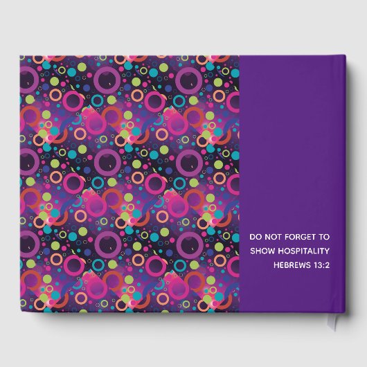 おもしろいパーソナライズされた聖なる書物、 経典パープルサークル ゲストブック (裏面)