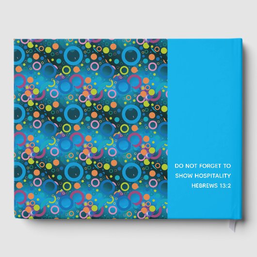 おもしろいパーソナライズされた聖なる書物、 経典ブルーサークル ゲストブック (裏面)