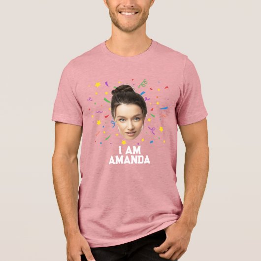 おもしろいパーソナライズされた誕生日カスタム写真 トライブレンドＴシャツ (正面)