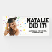 おもしろいパーソナライズされた誕生日カスタム写真 横断幕 (横)