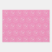 おもしろいパーソナライズされた誕生日飛行機ブルーピンクティール（緑がかった色） ラッピングペーパーシート (正面3)