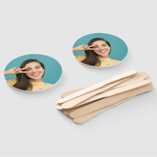 おもしろいパーソナライズされた顔のフォトプロップ ハンドファン (組立なし)