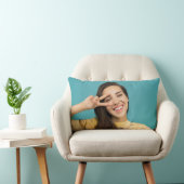 おもしろいパーソナライズされた顔カスタム写真 ランバークッション (椅子)