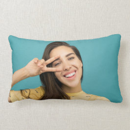 おもしろいパーソナライズされた顔カスタム写真 ランバークッション