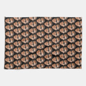 おもしろいパーソナライズされた顔 キッチンタオル (横)