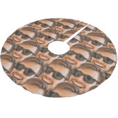 おもしろいパーソナライズされた顔 ブラッシュドポリエステルツリースカート (アングル)