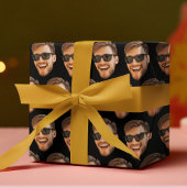 おもしろいパーソナライズされた顔 ラッピングペーパー