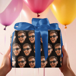 おもしろいパーソナライズされた顔 ラッピングペーパー