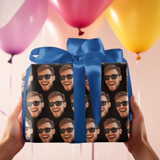 おもしろいパーソナライズされた顔 ラッピングペーパー