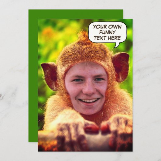 おもしろいパーソナライズされた顔 招待状 (正面/裏面)