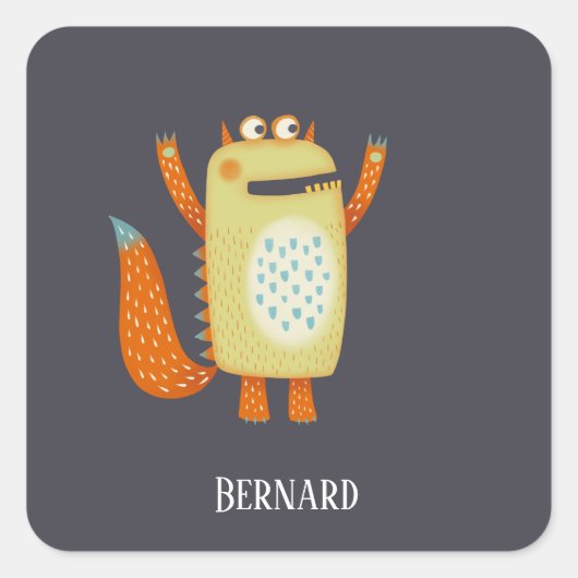おもしろいパーソナライズされた類 スクエアシール (正面)