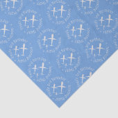 おもしろいパーソナライズされた飛行機オンブルー子供の誕生日 薄葉紙 (詳細)