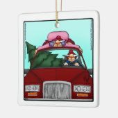 おもしろいパーソナライズされた飾り セラミックオーナメント (左)