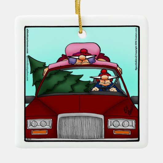 おもしろいパーソナライズされた飾り セラミックオーナメント (正面)