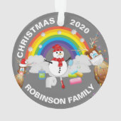 おもしろいパーソナライズされた2020コビデクリスマスツリー オーナメント (裏面)