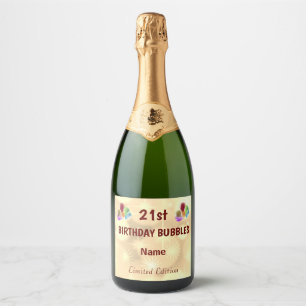 おもしろいパーソナライズされた21歳の誕生日 スパークリングワインラベル