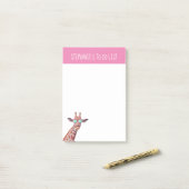 おもしろいパーソナライズされた·キリンがピンク語のリストに ポストイット (デスク上)