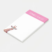 おもしろいパーソナライズされた·キリンがピンク語のリストに ポストイット (アングル)