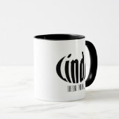 おもしろいパーソナライズされた「リンダ」名、シンプル黒い円 マグカップ (正面右)