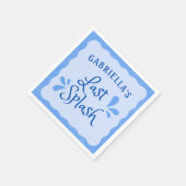 おもしろいパーソナライズされた「最後のスプラッシュ」バチェロレッテ スタンダードカクテルナプキン (角)