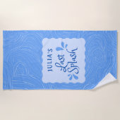 おもしろいパーソナライズされた「最後のスプラッシュ」バチェロレッテ ビーチタオル (正面)