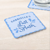 おもしろいパーソナライズされた「最後のスプラッシュ」バチェロレッテ ペーパーコースター (アングル)