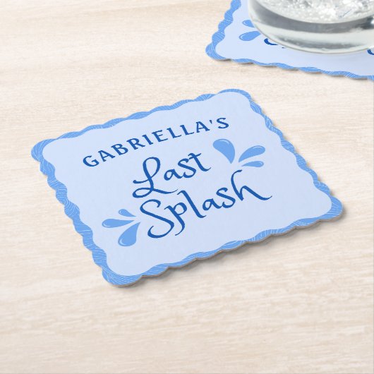 おもしろいパーソナライズされた「最後のスプラッシュ」バチェロレッテ ペーパーコースター (アングル)