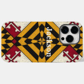 おもしろいパーソナライズされたiPhoneケースメリーランド州旗グラフィック Case-Mate iPhoneケース (裏面 (横))