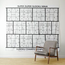 おもしろいパーソナライズされたSUDOKU背景 タペストリー