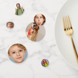 おもしろいパーソナライズパーティーヘッド カスタムフォト６つの顔 コンフェッティ