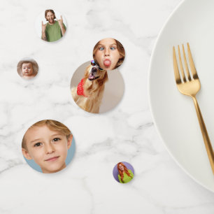 おもしろいパーソナライズパーティーヘッド カスタムフォト６つの顔 コンフェッティ