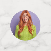 おもしろいパーソナライズパーティーヘッド カスタムフォト６つの顔 コンフェッティ (スモール正面)