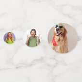 おもしろいパーソナライズパーティーヘッド カスタムフォト６フェース コンフェッティ (正面)