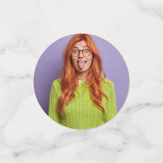 おもしろいパーソナライズパーティーヘッド カスタムフォト６フェース コンフェッティ (スモール正面)