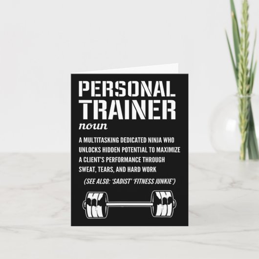 おもしろいパーソナルトレーナー定義フィットネスコーチ カード (正面)
