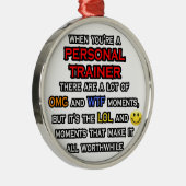 おもしろいパーソナルトレーナー...OMG WTFロール メタルオーナメント (右)