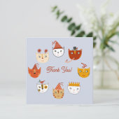 おもしろいパーティーのCatサンキューカード 招待状 (スタンド正面)