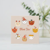 おもしろいパーティーのCatサンキューカード 招待状 (スタンド正面)