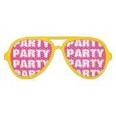 おもしろいパーティーサングラス付きカスタム文字 アビエーターサングラス (正面)