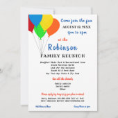 おもしろいパーティースタイルファミリー懇親会トレンディーバルーン 招待状 (正面)