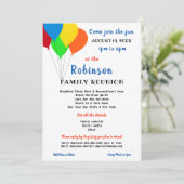 おもしろいパーティースタイルファミリー懇親会トレンディーバルーン 招待状 (スタンド正面)