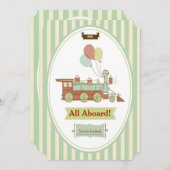 おもしろいパーティートレイン10誕生日招待状 招待状 (正面/裏面)