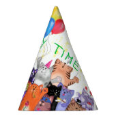 おもしろいパーティーハットとハッピーキャットパーティー-カスタム文字 パーティーハット (右)