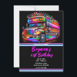 おもしろいパーティーバスブライト白熱［赤熱］光を放つバースデーパーティー 招待状<br><div class="desc">あなたの情報を記入しなさい。</div>