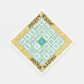 おもしろいパーティービンゴ金ゴールドグリッターティール（緑がかった色）ナプキンズ スタンダードランチョンナプキン (角)