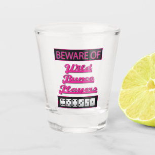 おもしろいパーティーピンク白黒サイコロブンコ ショットグラス