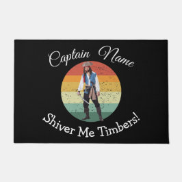 おもしろいパーティーブルー海賊ドormat ドアマット