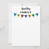 おもしろいパーティーペナントバナーファミリー懇親会招待状 招待状 (裏面)