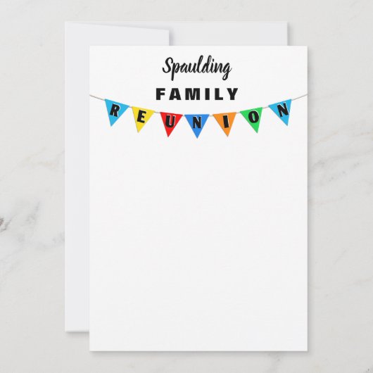 おもしろいパーティーペナントバナーファミリー懇親会招待状 招待状 (裏面)